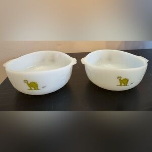 BC Comics Cereal Bowls - Johnny Hart Milk Glass Anchor Hocking - Vintage 70s